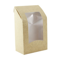 Boîte wrap carton brun à fenêtre  95x54mm H152mm