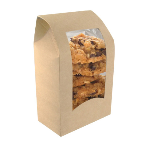 Boîte wrap carton brun à fenêtre  95x54mm H152mm
