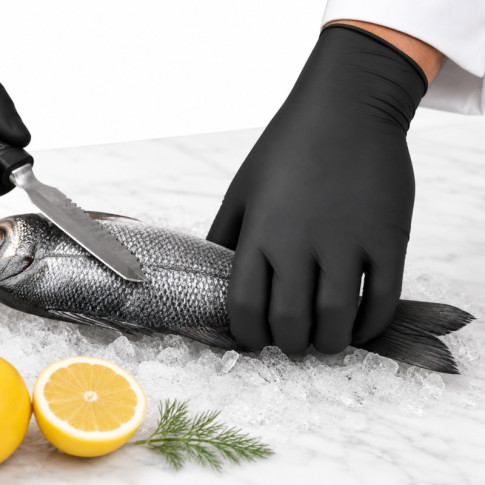 Gant nitrile Ambidextre noir 4.2g contre les produits chimiques dangereux  et les micro-organismes A 240x105mm