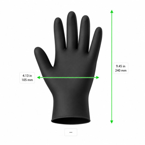 Gant nitrile Ambidextre noir 4.2g contre les produits chimiques dangereux  et les micro-organismes A 240x105mm
