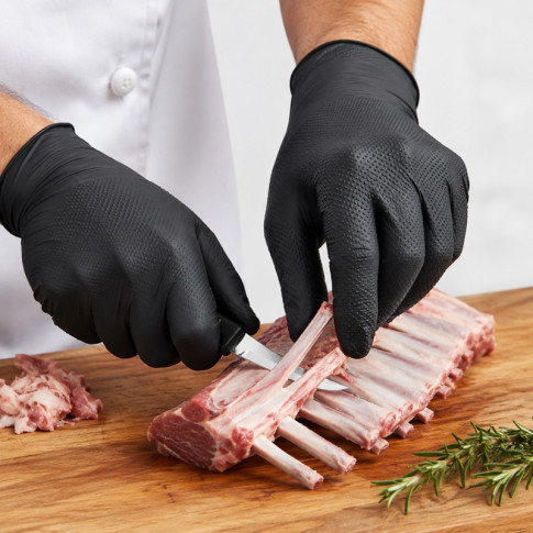 Gant nitrile Ambidextre noir 3.7g contre les produits chimiques dangereux  et les micro-organismes A 240x95mm