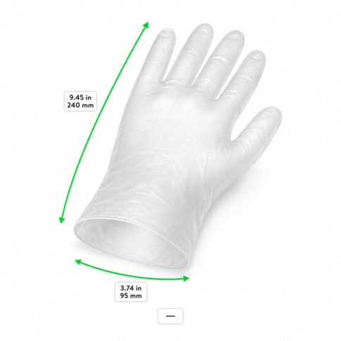 Gant vinyle micro-poudré taille M 4,2 gr - Conforme à la règlementation REACH 240x95mm