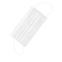 Masque non-stérile 3 plis non-tissé blanc  175x95mm