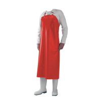 Tablier plastique PE rouge  690x1 070mm