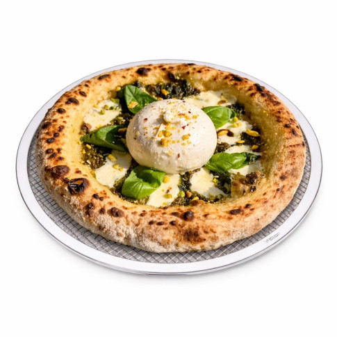 Grille à pizza ronde aluminium à fond ajouré  H4mm