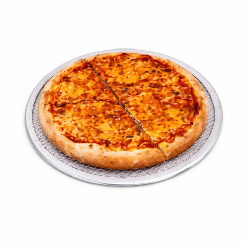 Grille à pizza ronde aluminium à fond ajouré  H4mm