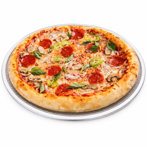 Grille à pizza ronde aluminium à fond ajouré  H4mm
