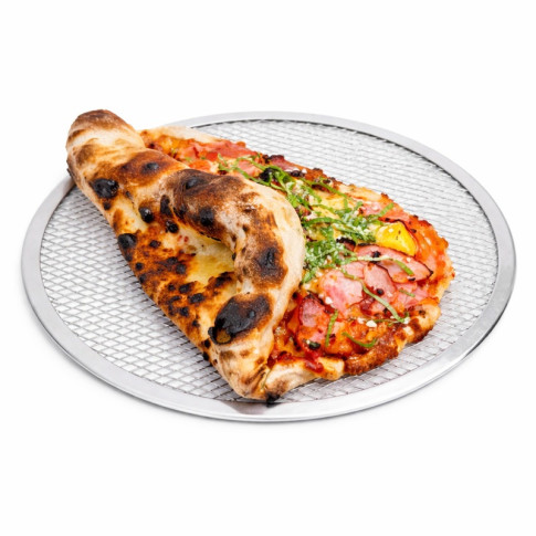 Grille à pizza ronde aluminium à fond ajouré  H4mm