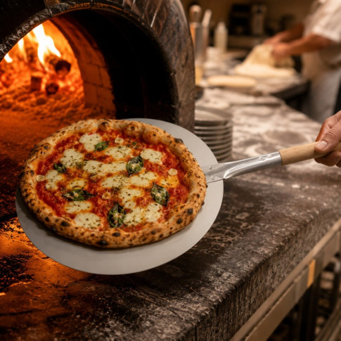 Pelle à Pizza ronde avec poignée en bois diamètre 950x305mm H15mm