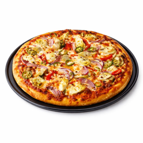 plateau/assiette noir pour pizza en aluminium anodisé  H8mm