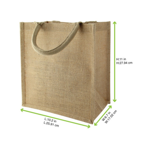 Sac cabas en jute brun 170x260mm H280mm