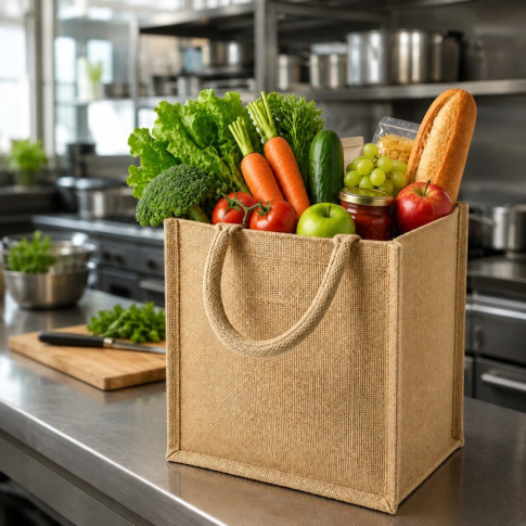 Sac cabas en jute brun 170x260mm H280mm