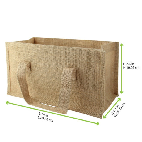 Sac cabas en jute brun 355x180mm H190mm