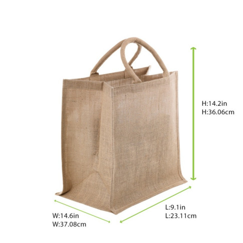 Sac cabas en jute brun 370x230mm H360mm