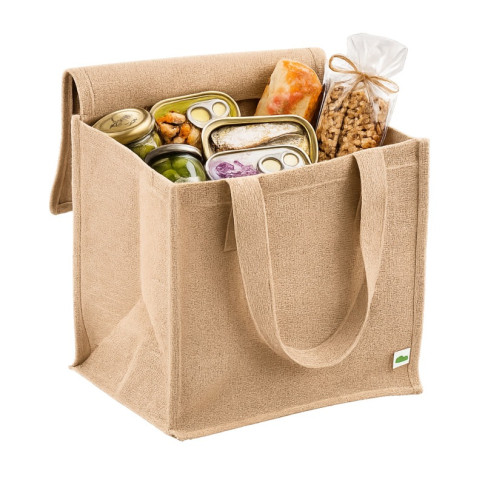 Sac cabas en jute brun 380x330mm H380mm
