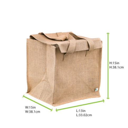 Sac cabas en jute brun 380x330mm H380mm