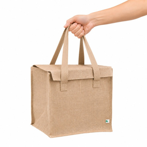Sac cabas en jute brun 380x330mm H380mm