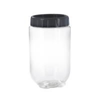 Bocal Bokolock en plastique PET réutilisable avec couvercle clipsable, empilable  H170mm 1000ml