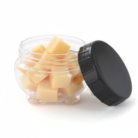 Bocal Bokolock en plastique PET réutilisable avec couvercle clipsable, empilable  H75mm 430ml