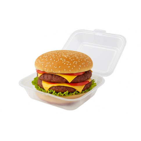 Boite burger réemployable transparent  160x130mm H90mm