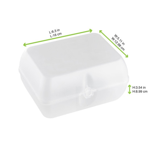 Boite burger réemployable transparent  160x130mm H90mm
