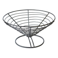 Panier evasé métal noir   H125mm