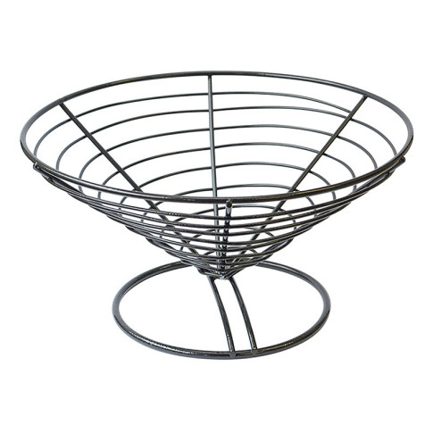 Panier evasé métal noir   H125mm