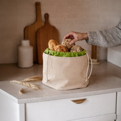 Panier à viennoiseries/pain en coton  H170mm