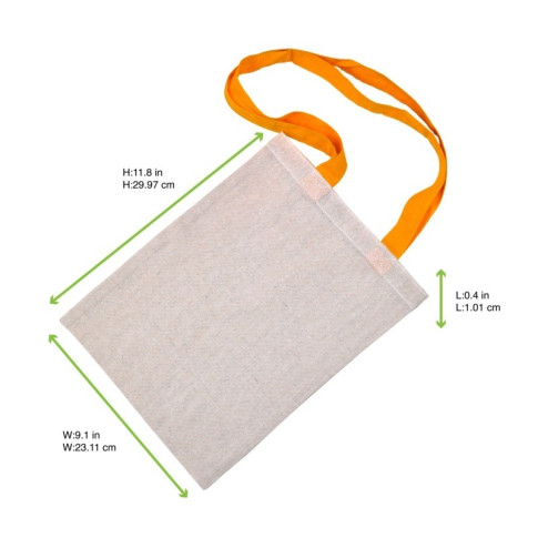 Tote bag à anses jaunes  10x230mm H300mm