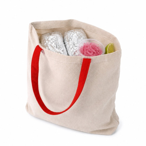 Tote bag à anses rouges  10x350mm H420mm