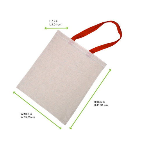 Tote bag à anses rouges  10x350mm H420mm