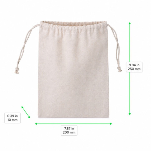 Sac en coton multiusage  10x200mm H250mm