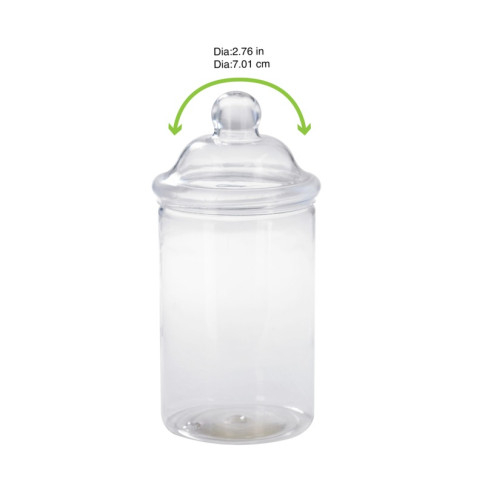 Couvercle dôme transparent en forme de bonbonnière en plastique PP, à visser  H55mm