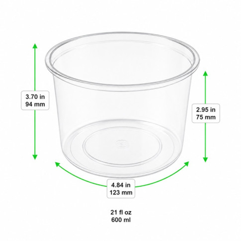 Pot Deli en PP injecté  H75mm 600ml