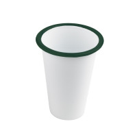 Gobelet Enamel blanc en acier émaillé à bord vert   H90mm 300ml