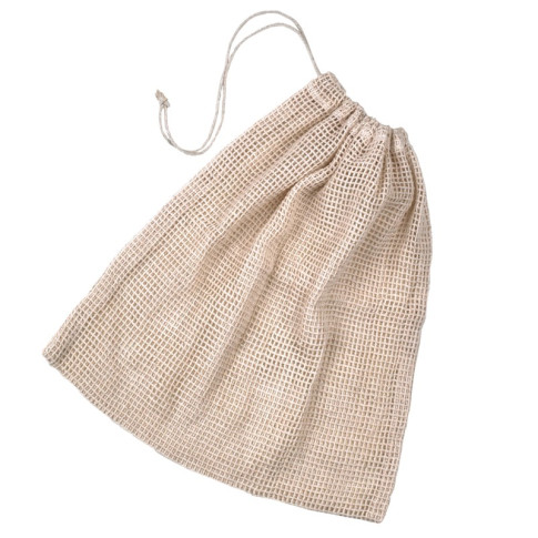 Sac en filet coton naturel avec fermeture en cordelette 300mm H340mm