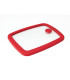 Couvercle GN 1/2 verre trempé et silicone avec 2 bouchons silicone  325x265mm H17mm