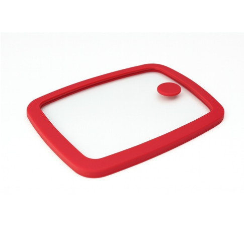 Couvercle GN 1/2 verre trempé et silicone avec 2 bouchons silicone  325x265mm H17mm