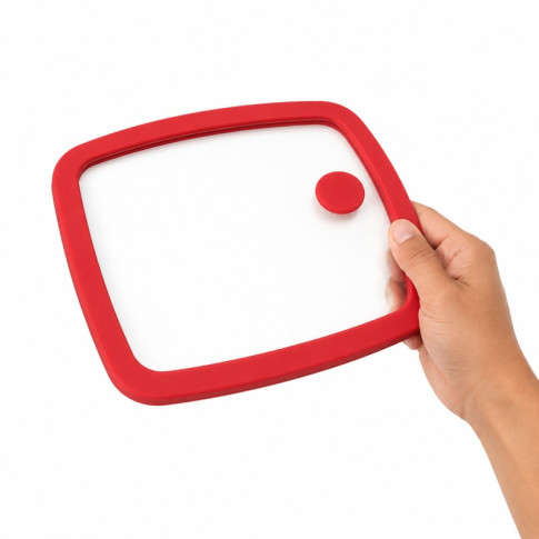 Couvercle GN 1/2 verre trempé et silicone avec 2 bouchons silicone  325x265mm H17mm