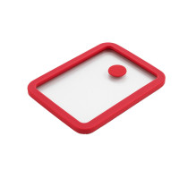 Couvercle GN 1/8 verre trempé et silicone avec 2 bouchons silicone  160,5x131mm H17mm