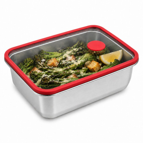Couvercle GN 1/8 verre trempé et silicone avec 2 bouchons silicone  160,5x131mm H17mm