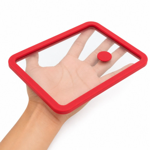 Couvercle GN 1/8 verre trempé et silicone avec 2 bouchons silicone  160,5x131mm H17mm