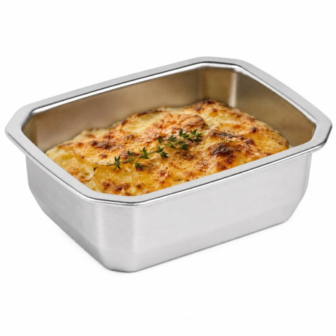 Barquettes inox scellables GN 1/8 160x130mm H45mm