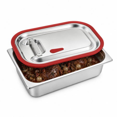 Couvercle 1/2 silicone inox 325x265mm H15mm