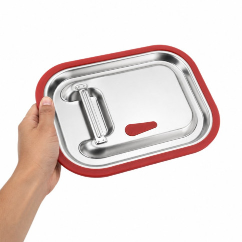 Couvercle 1/2 silicone inox 325x265mm H15mm