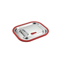 Couvercle 1/3 silicone inox 325x176mm H15mm