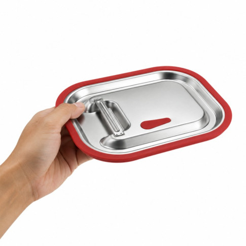 Couvercle 1/3 silicone inox 325x176mm H15mm