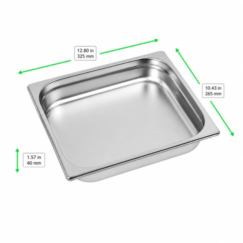 Bac GN inox 1/2 H 4 cm 325x265mm H40mm