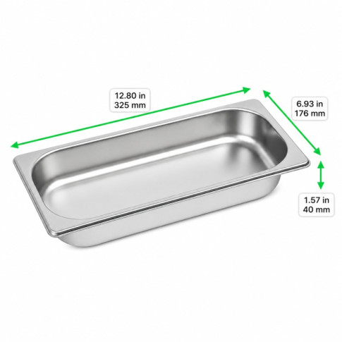 Bac GN inox 1/3 H 4 cm 325x176mm H40mm