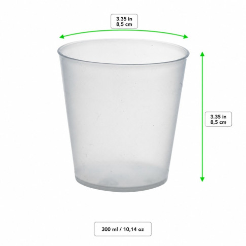 Verre Cupoly en plastique PP réemployable   H85mm 300ml